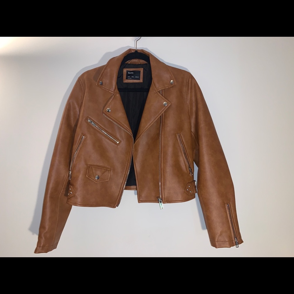 FAUX LEATHER MOTO JACKET